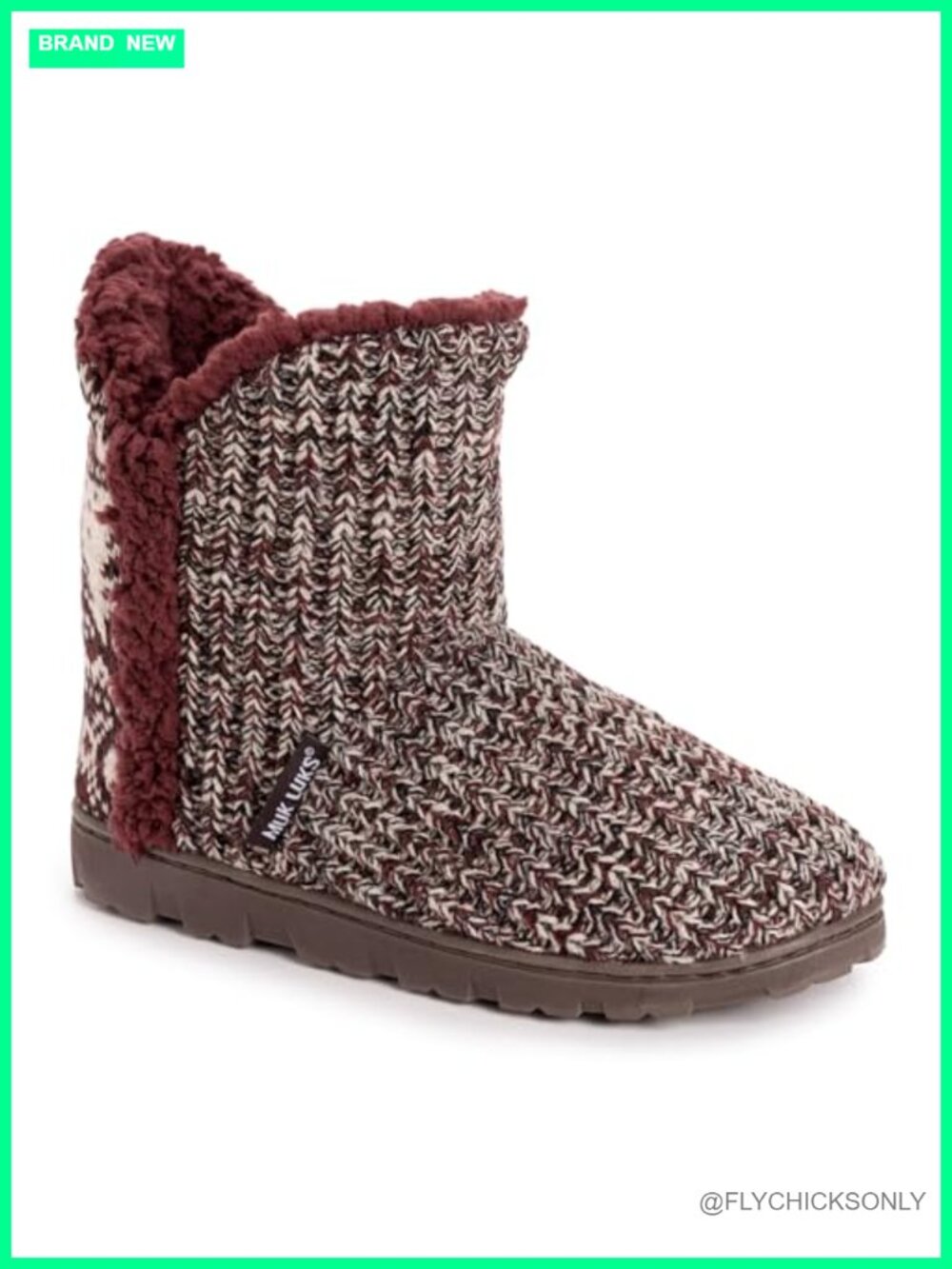 MUK LUKS Cheyenne Ankle Boots Memory Foam Faux Fur Slippers